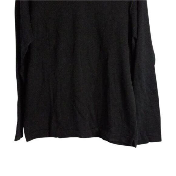 Banana Republic Size Small Black V-Neck Sweater Cotton Long Sleeve Lightweight - Picture 4 of 9